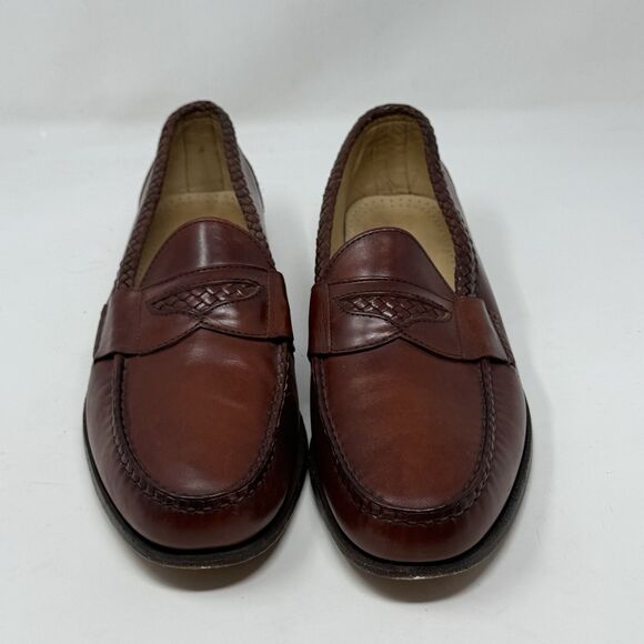 Allen Edmonds Newcastle Loafers Mens 11.5 D Brown Leather Weave Slip On Dress main image 6